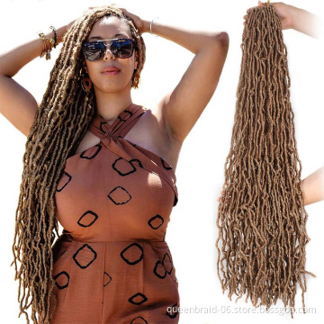 Nu Faux Locs Crochet Braids Hair Pre-looped Twist Braiding Hair Synthetic African Roots Braid Collection Extended Soft Locs Hair